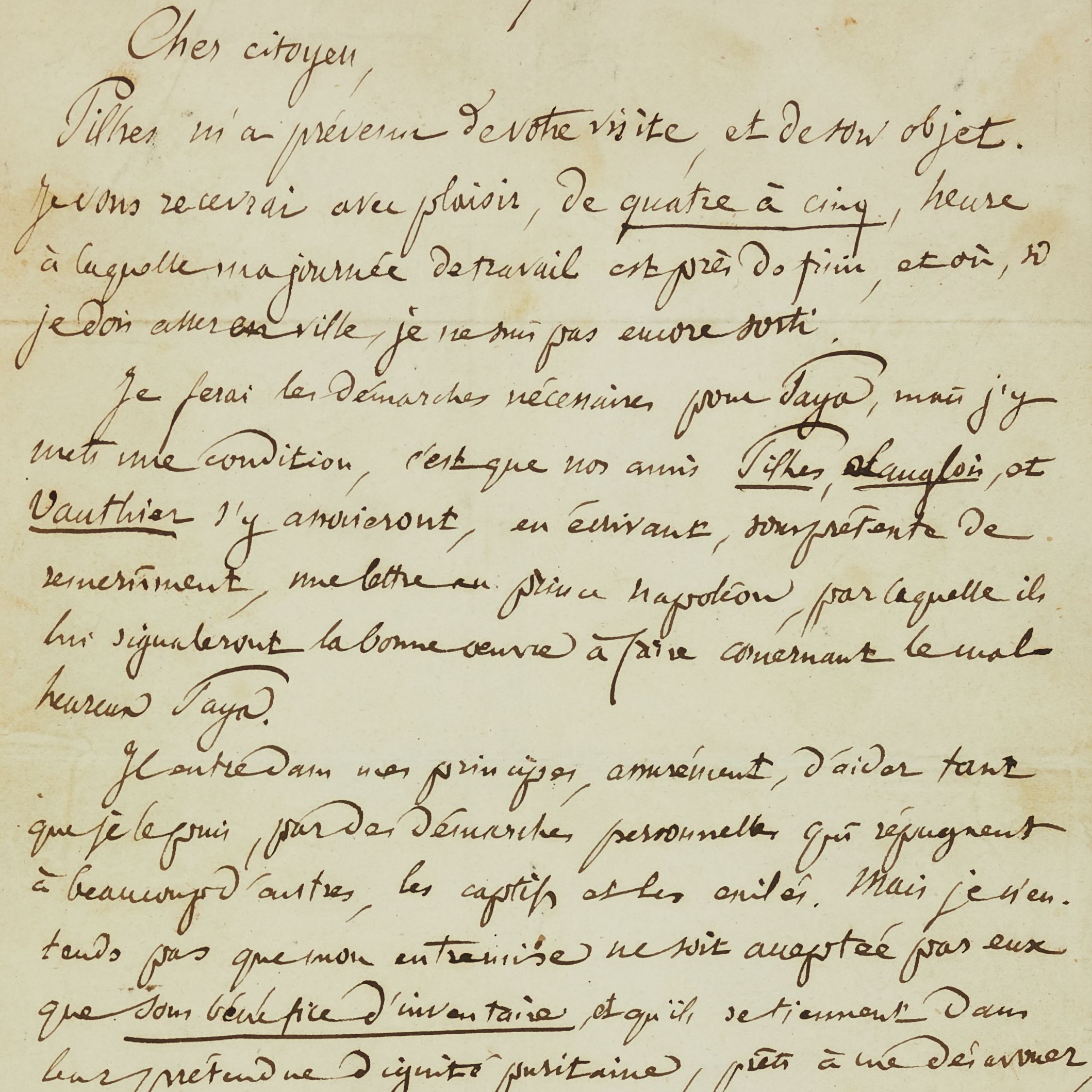 Correspondance de militants du mouvement ouvrier