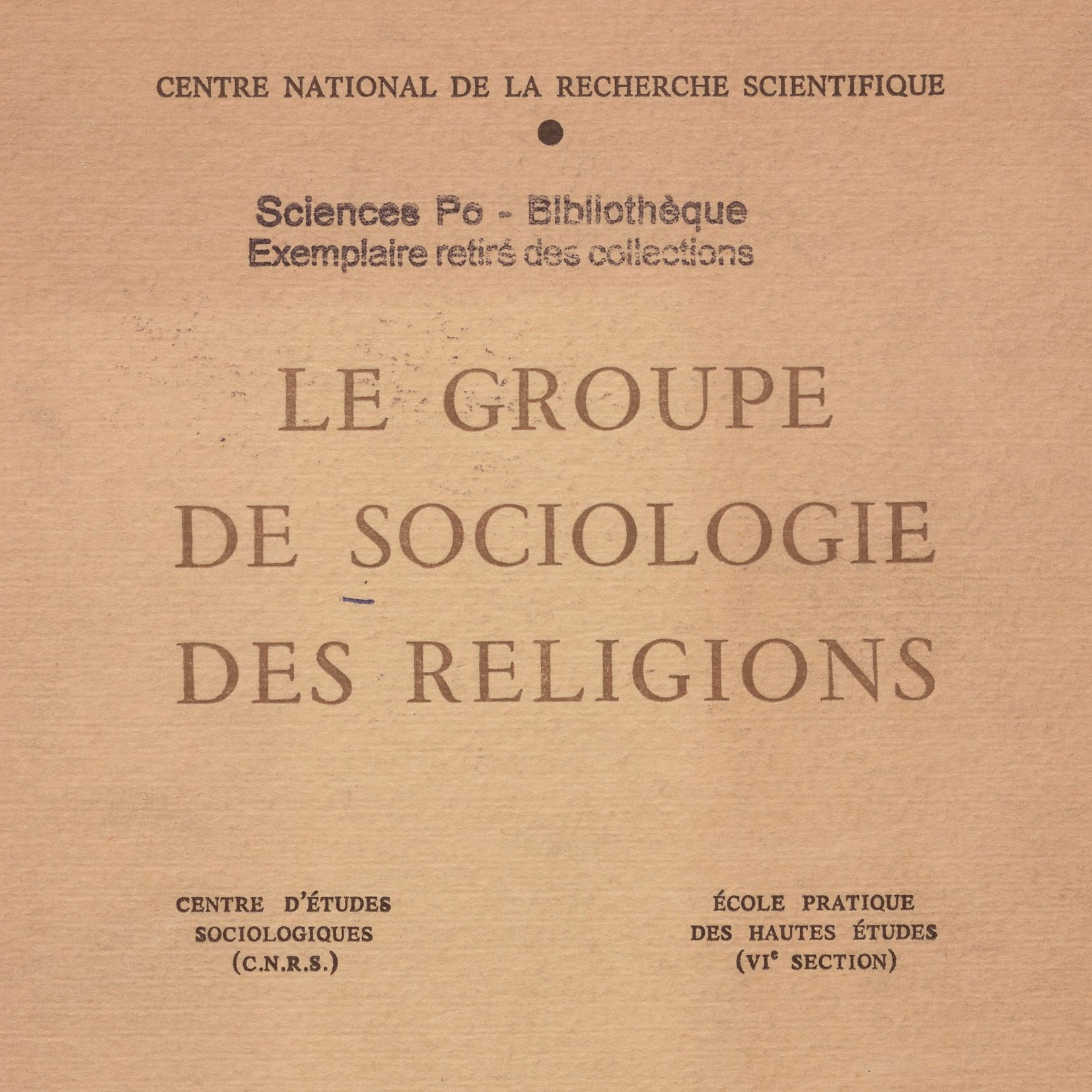 Le Groupe de sociologie des religions (1954-1995)