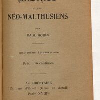 Malthus et les néo-malthusiens