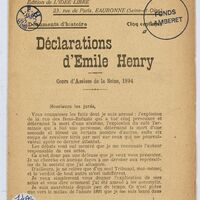 Déclarations d'Emile Henry