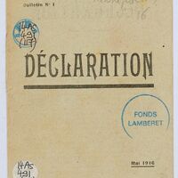 Déclaration et protestation. A propos du Manifeste des Seize
