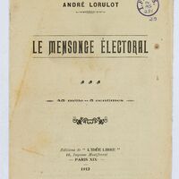 Le mensonge électoral. Discours sincère aux hommes qui votent
