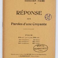 Réponse aux paroles d’une croyante