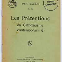 Les prétentions du catholicisme contemporain