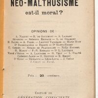 Le néo-malthusisme est-il moral ?