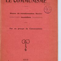 Le communisme, moyen de transformation sociale immédiate