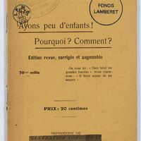 Ayons peu d’enfants ! Pourquoi ? Comment ?