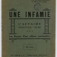 Une Infamie, l'affaire Sébastien Faure, les dessous d'une odieuse machination